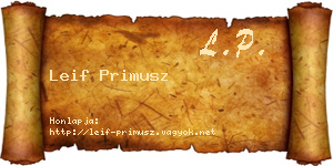 Leif Primusz névjegykártya