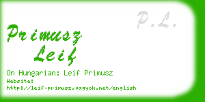 primusz leif business card